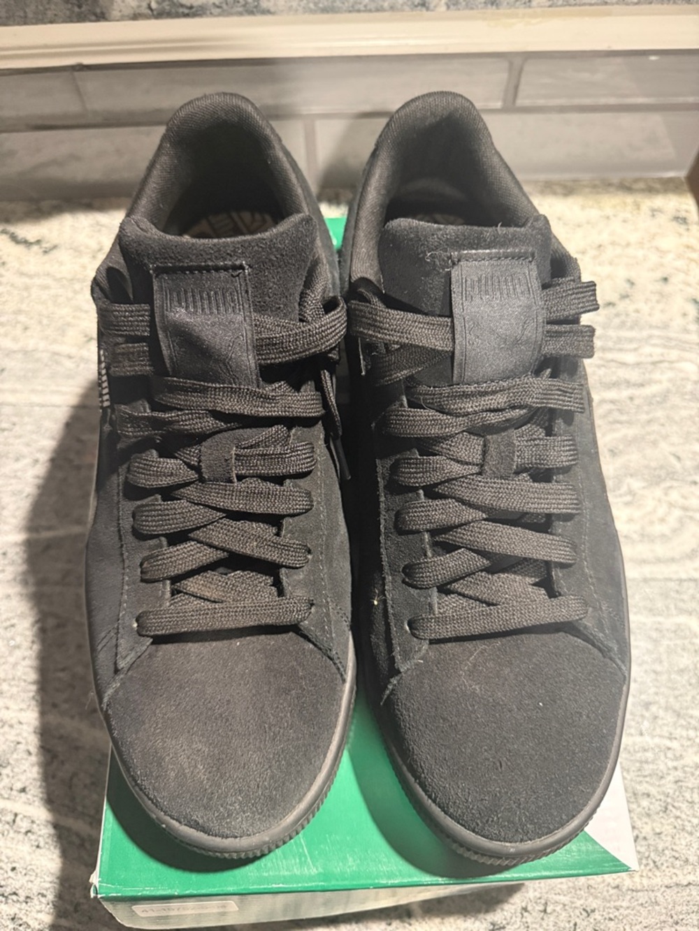Puma Men's Black Suede Low-Top Sneakers